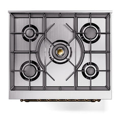 ILVE Nostalgie II Noblesse 30 inch Triple Glass Door Dual Fuel Range with 5 Burners - UN30NMP