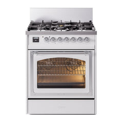 ILVE Nostalgie II Noblesse 30 inch Triple Glass Door Dual Fuel Range with 5 Burners - UN30NMP