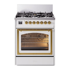 ILVE Nostalgie II Noblesse 30 inch Triple Glass Door Dual Fuel Range with 5 Burners - UN30NMP