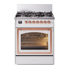 ILVE Nostalgie II Noblesse 30 inch Triple Glass Door Dual Fuel Range with 5 Burners - UN30NMP