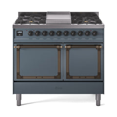 ILVE  Nostalgie II Noblesse 40" Dual Fuel Range with 6 Burners Solid Door - UND40FQNMP