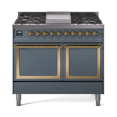 ILVE  Nostalgie II Noblesse 40" Dual Fuel Range with 6 Burners Solid Door - UND40FQNMP