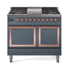 ILVE  Nostalgie II Noblesse 40" Dual Fuel Range with 6 Burners Solid Door - UND40FQNMP