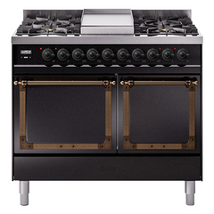 ILVE  Nostalgie II Noblesse 40" Dual Fuel Range with 6 Burners Solid Door - UND40FQNMP