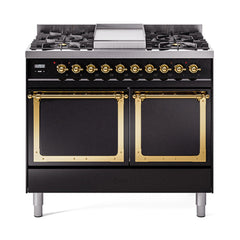 ILVE  Nostalgie II Noblesse 40" Dual Fuel Range with 6 Burners Solid Door - UND40FQNMP