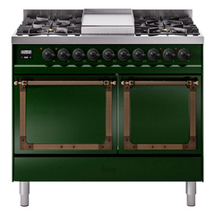 ILVE  Nostalgie II Noblesse 40" Dual Fuel Range with 6 Burners Solid Door - UND40FQNMP