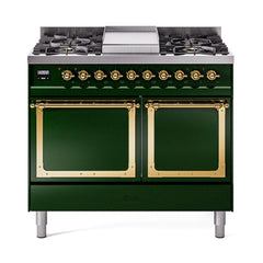 ILVE  Nostalgie II Noblesse 40" Dual Fuel Range with 6 Burners Solid Door - UND40FQNMP