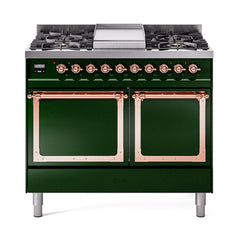 ILVE  Nostalgie II Noblesse 40" Dual Fuel Range with 6 Burners Solid Door - UND40FQNMP