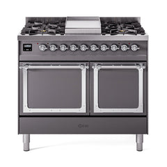 ILVE  Nostalgie II Noblesse 40" Dual Fuel Range with 6 Burners Solid Door - UND40FQNMP