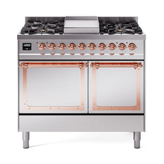 ILVE  Nostalgie II Noblesse 40" Dual Fuel Range with 6 Burners Solid Door - UND40FQNMP