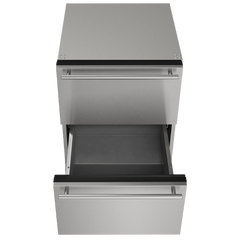 U-Line 24-Inch Outdoor Refrigerator Drawers – Dual Stainless Steel Undercounter Fridge with Convection Cooling, LED Lighting & Digital Controls   - UODR124-SS61A