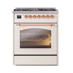 ILVE  Nostalgie II 30 inch Dual Fuel Range with 5 Burners Triple Glass Door - UP30NMP