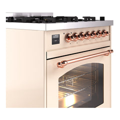 ILVE  Nostalgie II 30 inch Dual Fuel Range with 5 Burners Triple Glass Door - UP30NMP