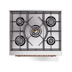 ILVE  Nostalgie II 30 inch Dual Fuel Range with 5 Burners Triple Glass Door - UP30NMP