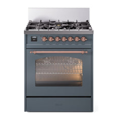 ILVE  Nostalgie II 30 inch Dual Fuel Range with 5 Burners Triple Glass Door - UP30NMP