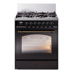 ILVE  Nostalgie II 30 inch Dual Fuel Range with 5 Burners Triple Glass Door - UP30NMP