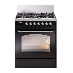 ILVE  Nostalgie II 30 inch Dual Fuel Range with 5 Burners Triple Glass Door - UP30NMP