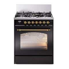 ILVE  Nostalgie II 30 inch Dual Fuel Range with 5 Burners Triple Glass Door - UP30NMP