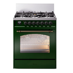 ILVE  Nostalgie II 30 inch Dual Fuel Range with 5 Burners Triple Glass Door - UP30NMP