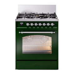 ILVE  Nostalgie II 30 inch Dual Fuel Range with 5 Burners Triple Glass Door - UP30NMP