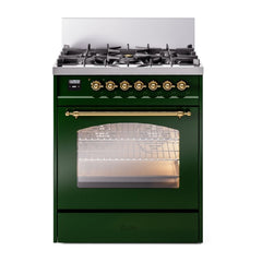 ILVE  Nostalgie II 30 inch Dual Fuel Range with 5 Burners Triple Glass Door - UP30NMP