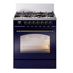 ILVE  Nostalgie II 30 inch Dual Fuel Range with 5 Burners Triple Glass Door - UP30NMP