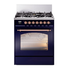 ILVE  Nostalgie II 30 inch Dual Fuel Range with 5 Burners Triple Glass Door - UP30NMP