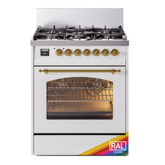 ILVE  Nostalgie II 30 inch Dual Fuel Range with 5 Burners Triple Glass Door - UP30NMP