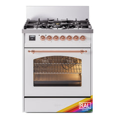 ILVE  Nostalgie II 30 inch Dual Fuel Range with 5 Burners Triple Glass Door - UP30NMP