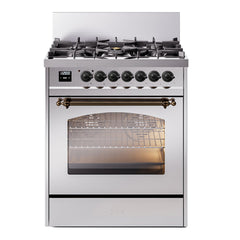 ILVE  Nostalgie II 30 inch Dual Fuel Range with 5 Burners Triple Glass Door - UP30NMP
