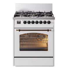 ILVE  Nostalgie II 30 inch Dual Fuel Range with 5 Burners Triple Glass Door - UP30NMP