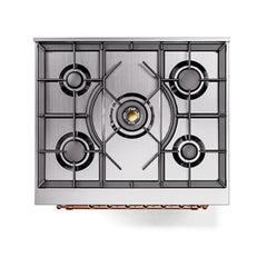 ILVE  Nostalgie II 30 inch Dual Fuel Range with 5 Burners Triple Glass Door - UP30NMP