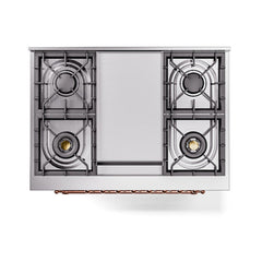 ILVE Nostalgie II 36" Dual Fuel Range with 6 Burners and Griddle Solid Door - UP36FQNMP