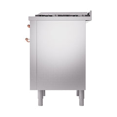 ILVE Nostalgie II 36" Dual Fuel Range with 6 Burners and Griddle Solid Door - UP36FQNMP