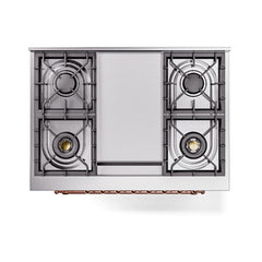 ILVE Nostalgie II 36" Dual Fuel Range with 6 Burners and Griddle Solid Door - UP36FQNMP