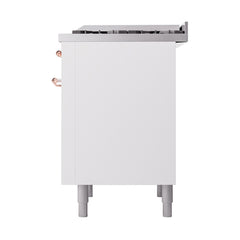 ILVE Nostalgie II 36" Dual Fuel Range with 6 Burners and Griddle Solid Door - UP36FQNMP