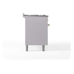 ILVE Nostalgie II 60 Inch Dual Fuel Range – 9 Sealed Burners & Griddle Triple Glass Door - UP60FNMP