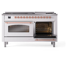 ILVE Nostalgie II 60 Inch Dual Fuel Range – 9 Sealed Burners & Griddle Triple Glass Door - UP60FNMP