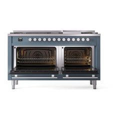 ILVE Professional Plus II 60 Inch Dual Fuel Range – 9 Sealed Burners & Griddle - UP60FQMP
