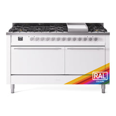 ILVE Professional Plus II 60 Inch Dual Fuel Range – 9 Sealed Burners & Griddle - UP60FQMP