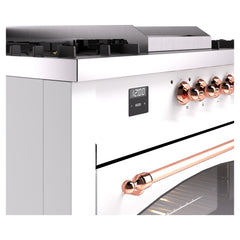 ILVE Nostalgie II 60 Inch Dual Fuel Range with 7 Sealed Burners, Griddle & French TopTriple Glass Door - UP60FSNMP