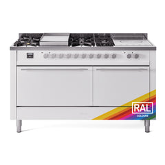ILVE Professional Plus II 60 Inch Dual Fuel Range with 7 Sealed Burners, Griddle & French Top  - UP60FS