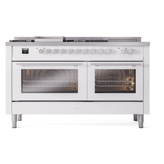 ILVE Professional Plus II 60 Inch Dual Fuel Range with 7 Sealed Burners, Griddle & French Top  - UP60FS