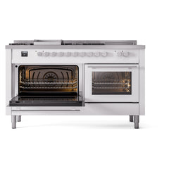 ILVE Professional Plus II 60 Inch Dual Fuel Range with 7 Sealed Burners, Griddle & French Top  - UP60FS