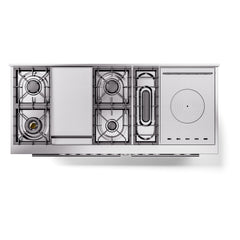 ILVE Professional Plus II 60 Inch Dual Fuel Range with 7 Sealed Burners, Griddle & French Top  - UP60FS