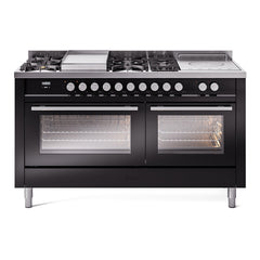 ILVE Professional Plus II 60 Inch Dual Fuel Range with 7 Sealed Burners, Griddle & French Top  - UP60FS
