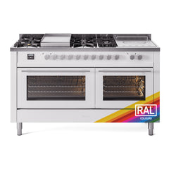 ILVE Professional Plus II 60 Inch Dual Fuel Range with 7 Sealed Burners, Griddle & French Top  - UP60FS