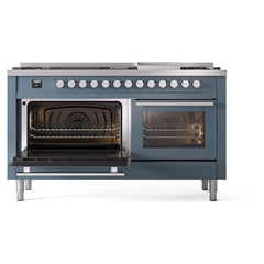 ILVE Professional Plus II 60 Inch Dual Fuel Range – 9 Sealed Burners & Griddle - UP60FQMP