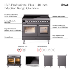 ILVE Professional Plus Ii 40 Inch Induction Range - UPDI406Q