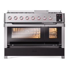 ILVE Panoramagic 48″ Dual Fuel Range with 8 Burners & Griddle, 5.02 cu. ft. - UPM12FDS3SS